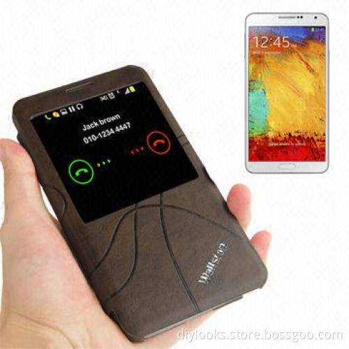 New Wallston Series Embossing Pattern Leather Case with Call Display ID for Samsung Galaxy Note III